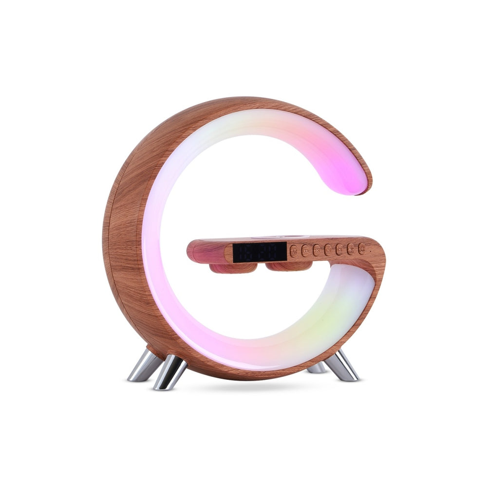 Station Intelligente GENZO — Chargeur Sans Fil 15W · Enceinte Bluetooth · Réveil LED